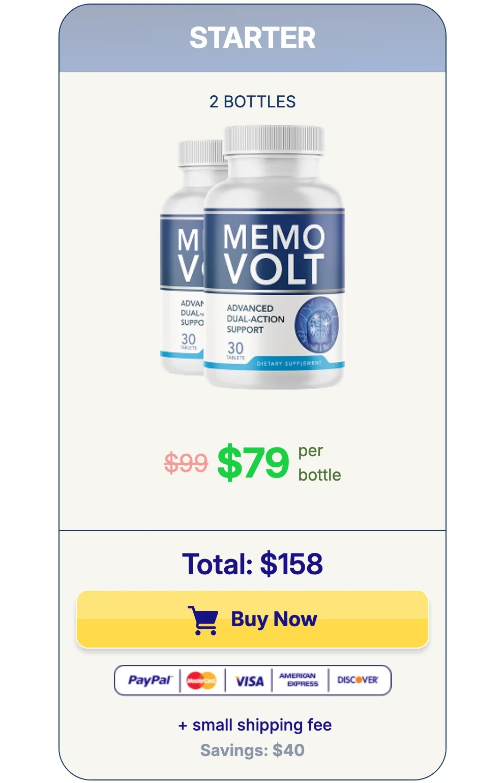 MemoVolt 2 bottles