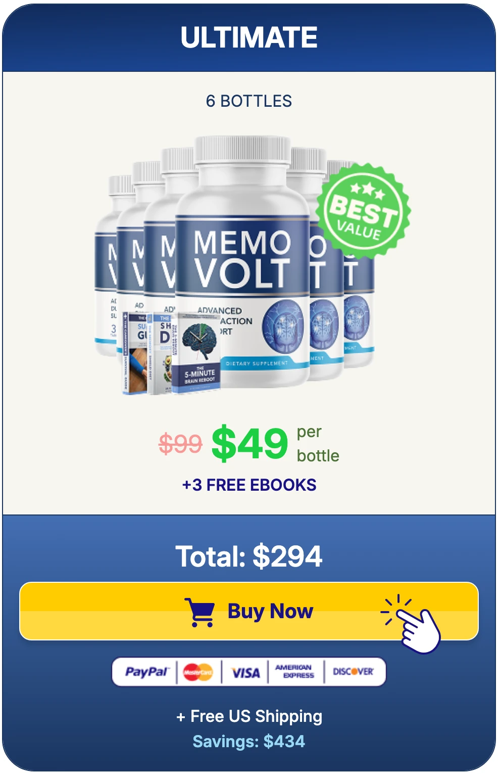 MemoVolt 6 bottles